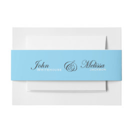 Faixa Decorativa Para Convite nomes de casal de casamento azul gelo moderno