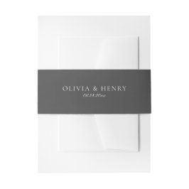 Faixa Decorativa Para Convite Olivia Elegant Cinzas e Casamento Branco