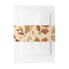 Faixa Decorativa Para Convite Padrão de Aquarela de Folhas de Outono