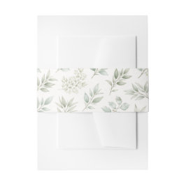 Faixa Decorativa Para Convite Padrão de Folhas Botânicas Verde Suave
