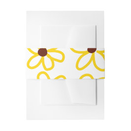 Faixa Decorativa Para Convite Padrão de girassol castanho-amarelo ventre floral 