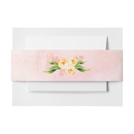 Faixa Decorativa Para Convite Peach Floral Invitation Belly Band