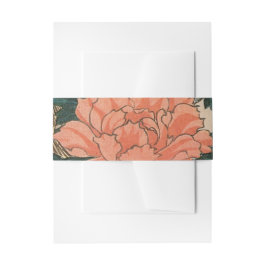 Faixa Decorativa Para Convite Peacock e Peonies por Casamento Hiroshige