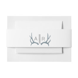 Faixa Decorativa Para Convite Rustic & Elegante | Antler | Iniciais personalizad