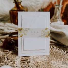 Faixa Decorativa Para Convite Rústica Mínima Cores de Água Girassol