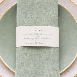 Faixa Decorativa Para Convite Sage Green Wedding Menu