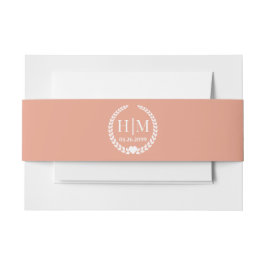 Faixa Decorativa Para Convite Simples Noiva Elegante e Monograma de Groom