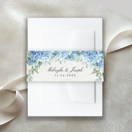 Faixa Decorativa Para Convite SINI Blue Hydrangea Invitation Belly Band