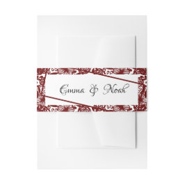 Faixa Decorativa Para Convite White e Waroon de Casamento Elegante Personalizado