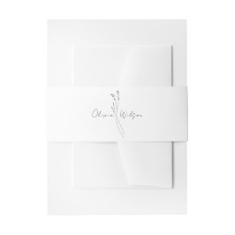 Faixa Decorativa Para Convite White Elegant Minimalist Botanical Wedding