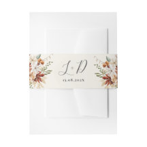 Wildflower Floral Weding Invitation Belly Banda