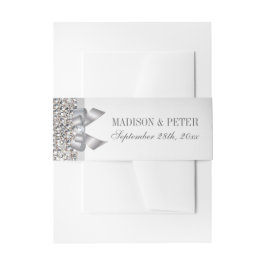 Faixa Para Convite Casamento de Arco das Sequências Faux Silver