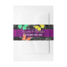 Faixa Para Convite Casamento personalizado preto e roxo