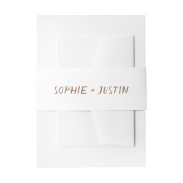 Faixa para Convite de Casamento Branco Minimalista