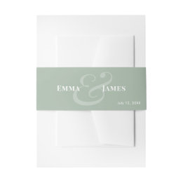Faixa para Convite de Casamento Reverse Sage | Nom