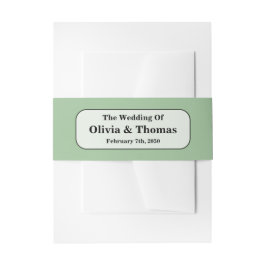 Faixa para Convite de Casamento Verde Sage
