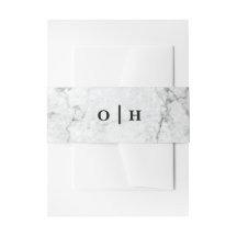 Marble monograma convite para casamento banda
