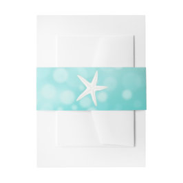 Faixa Para Convite Teal Starfish Bubbles Belly Bandas de Casamento