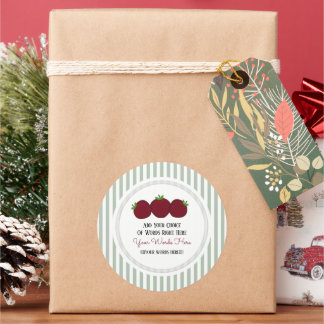 Faixa Personalizada de Maçã Adesivo Redondo Clássi