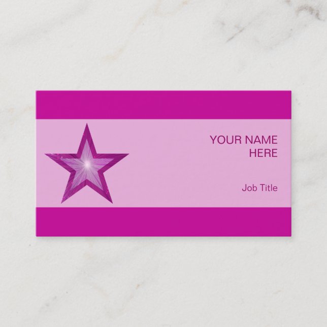 Faixa rosa cartão de visita de Estrela Rosa (Frente)