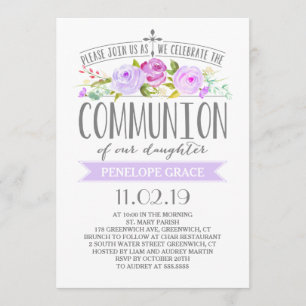 Faixa Rosa  Convite para Meninas  Roxo