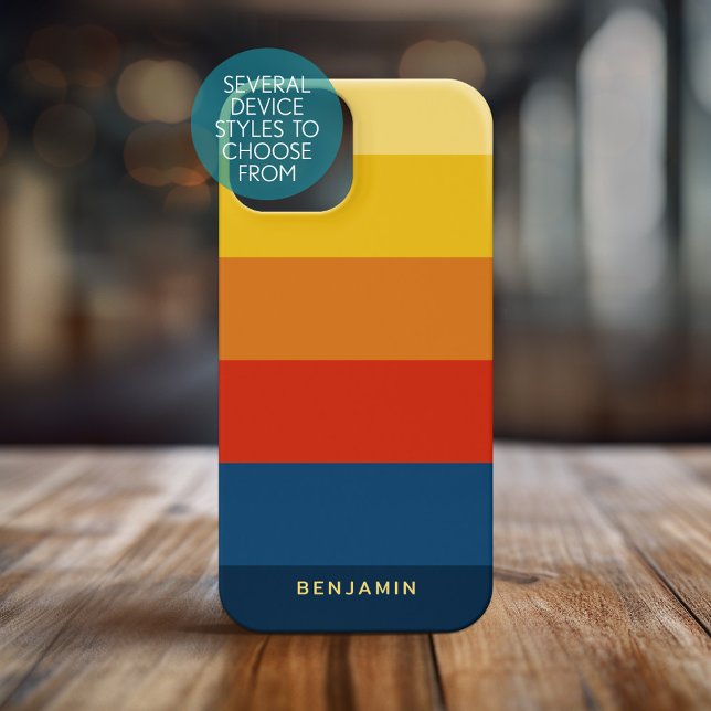 Faixa Sunset Retroativa com Nome de Serie de Sans  (Personalized Phone Case - Pick Your Device Style and Customize the Design)