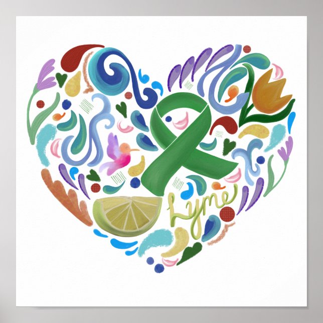 Faixa Verde Poster de Consciência do Limão Lyme #l (Frente)