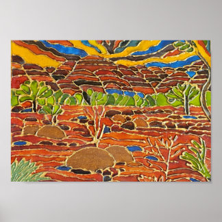 Faixas de Terra Vermelha – Impressão de Arte da Pa