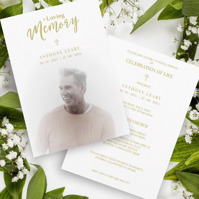 Fake Golden In Loving Memory Photo Funeral (Criador carregado)