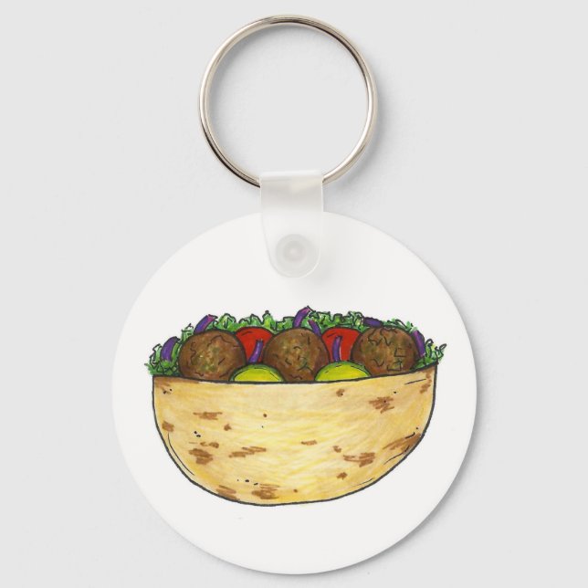 Falafel Pita Sandwich Comida Foodie Gift Chaveiro (Frente)