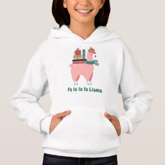 Falalala Llama Pullover Hoodie para Crianças