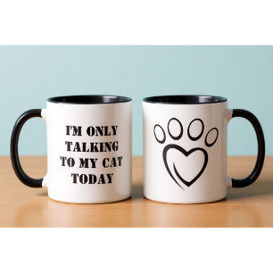 Falando com Meu Gato Hoje Caneca Engraçada para In