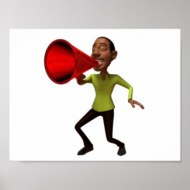Falando Em Um Poster Megaphone (Frente)
