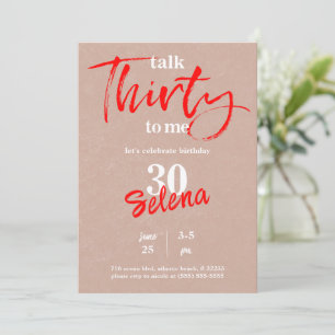 Fale 30 Para Mim Cartão De Convite De aniversário