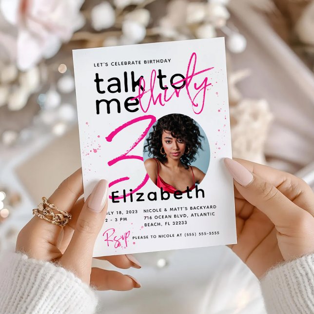 Fale 30 Para Mim Cartão De Convite De aniversário  (Criador carregado)