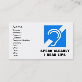 FALE CLARAMENTE, MIM LÊEM O CARTÃO DE VISITA DOS