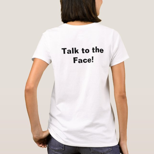 Fale com a camisa do rosto (Verso)
