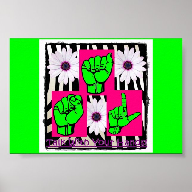 Fale com suas mãos Poster para meninas (Frente)