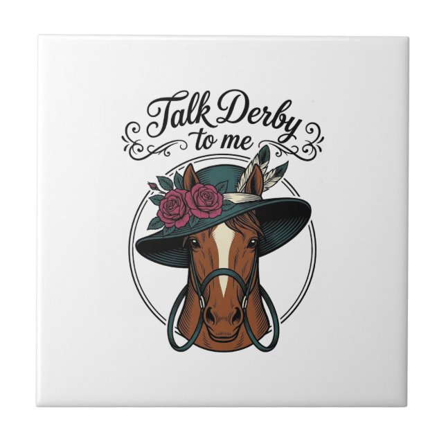 Fale Derby Comigo Design de Chapéu de Cavalo Vinta (Frente)