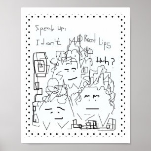 Fale mais alto Não leio Poster de Lábios