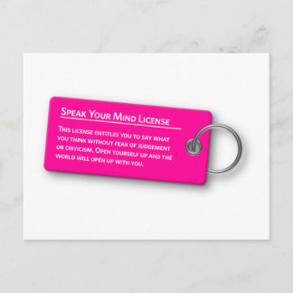 Fale seu cartão postal de licença mental