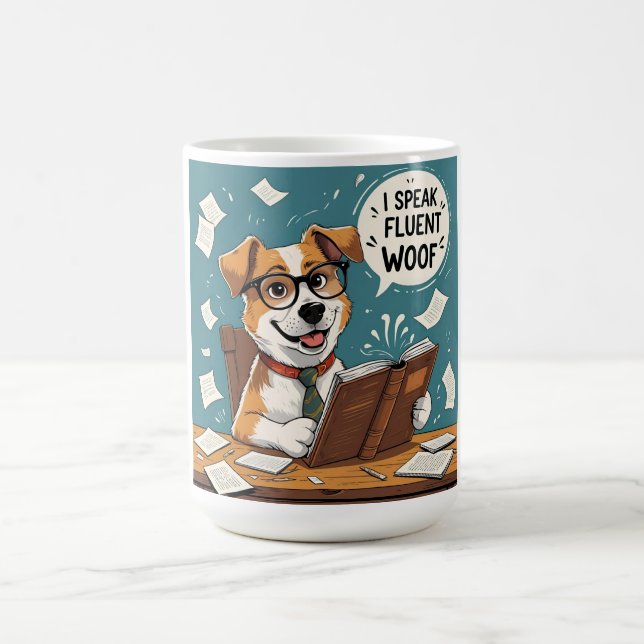Fale Woof Fluente Caneca de Café Presente Divertid (Centro)