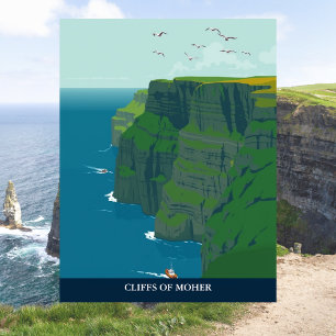 Falésias de Moher, Irlanda Cartão Postal Antigo de
