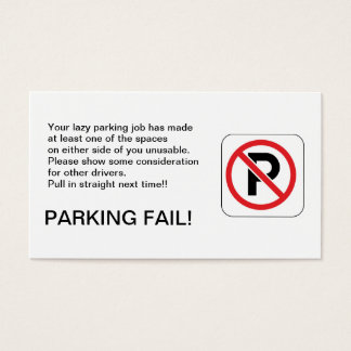 FALHA DE ESTACIONAMENTO!