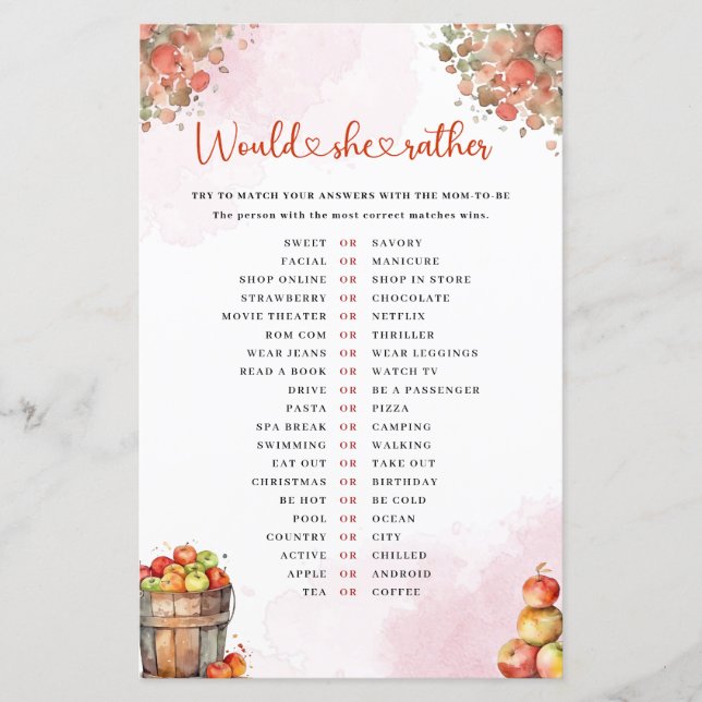 Fall Apple Iria Ela Preferencialmente Jogo De Chá  (Frente)