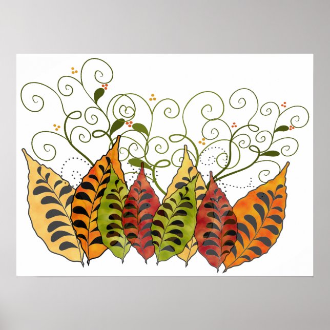 Fall Autumn Leaves Poster (Frente)