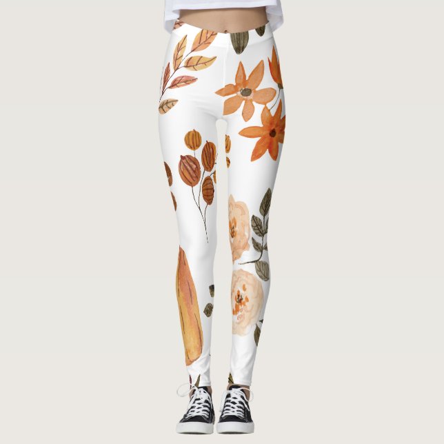 Fall Autumn Pattern Women's Fashion Leggings (Frente)