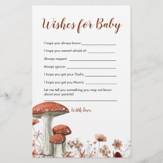 Fall Boho Mushroom Floral Desejos Para Cartão De B