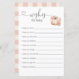 Fall Boho Pumpkin Chá de fraldas Deseja Bebê