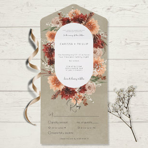 Fall Boho Rust & Peach Floral Oval Janto